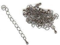 10 2 Inch Gunmetal Plate Necklace Extenders